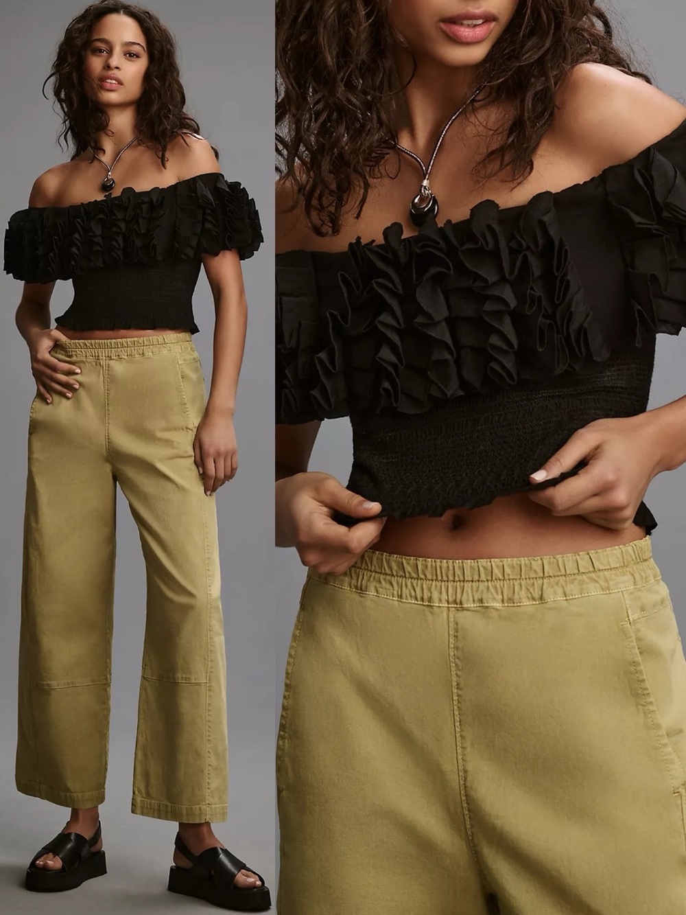 Anthropologie Pilcro The Izzie Relaxed Pull On Barrel Leg Pants - Picture 6 of 6